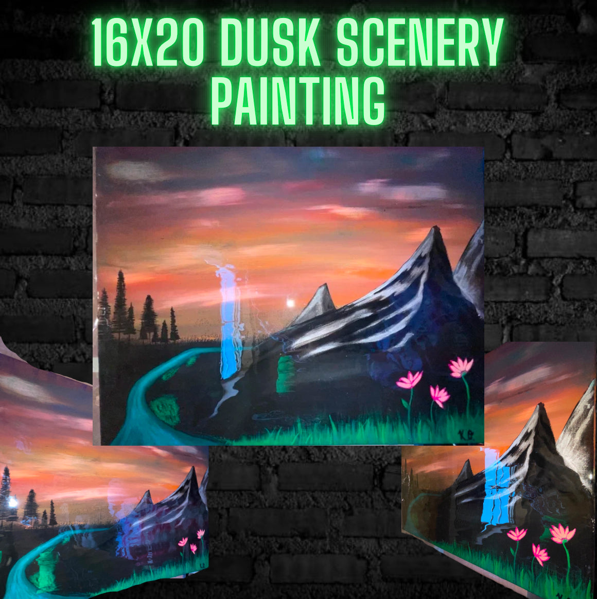 16x20 Dusk Scenery PAINTING