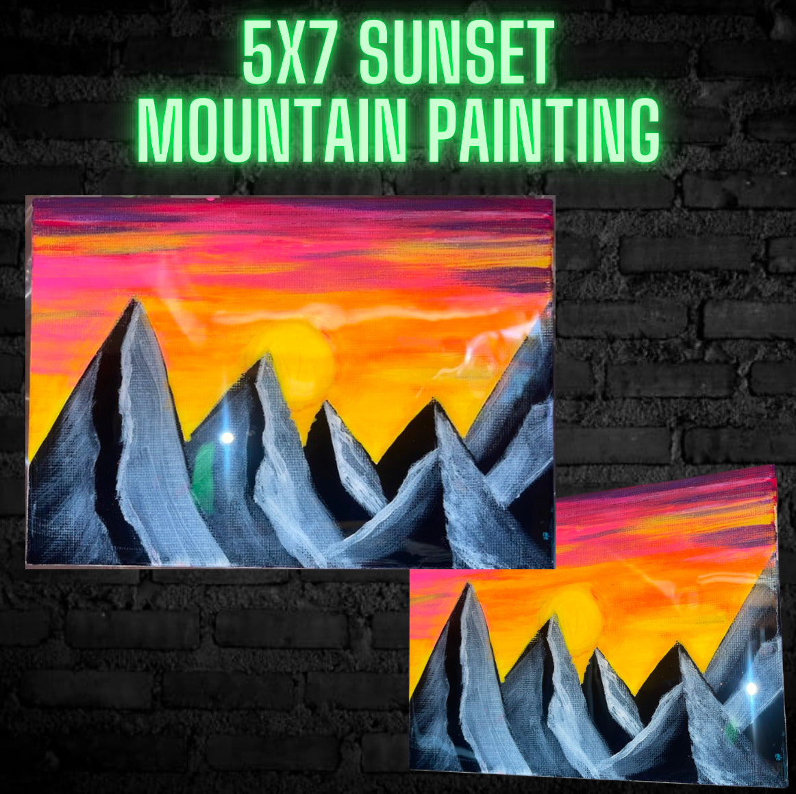 5x7 Sunset Mountain PAINTING