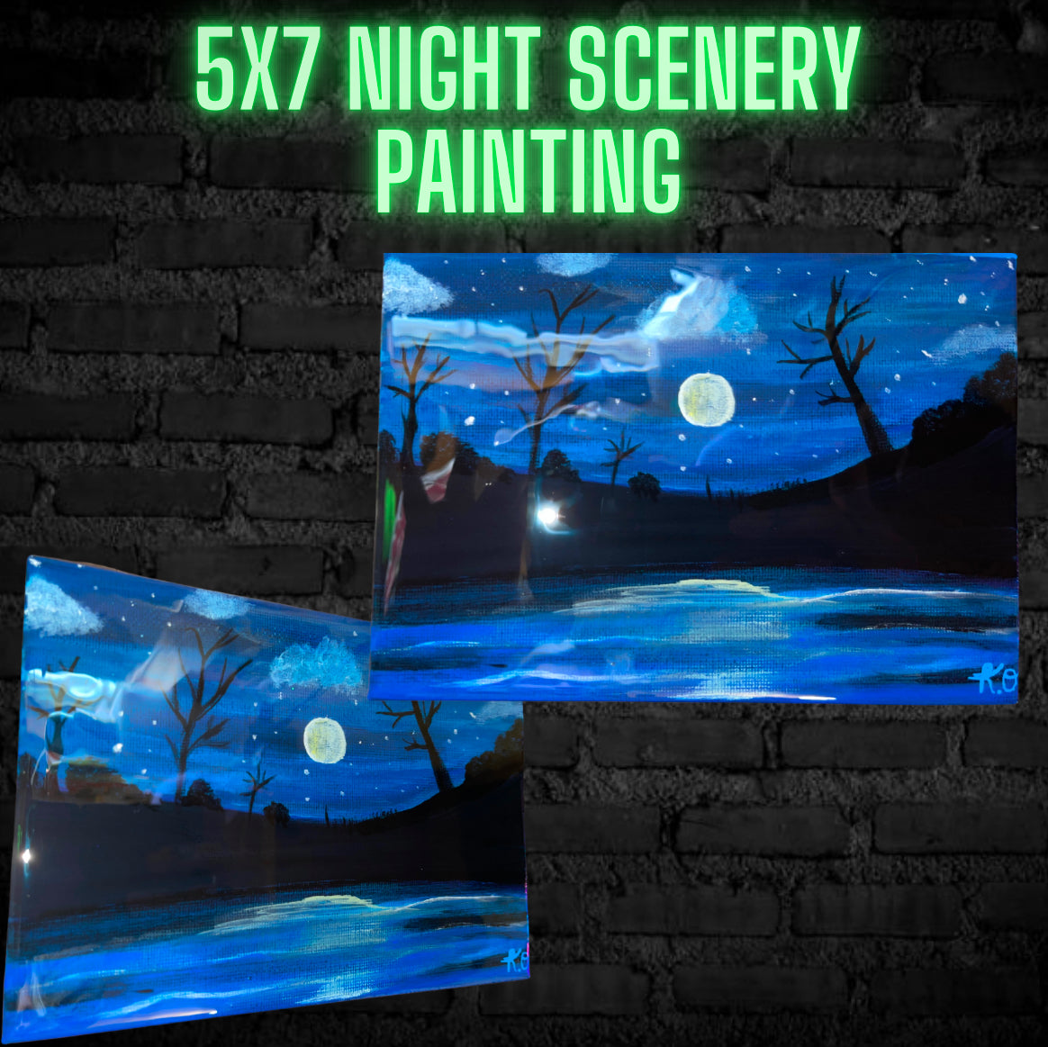 5x7 Night Scenery PAINTING