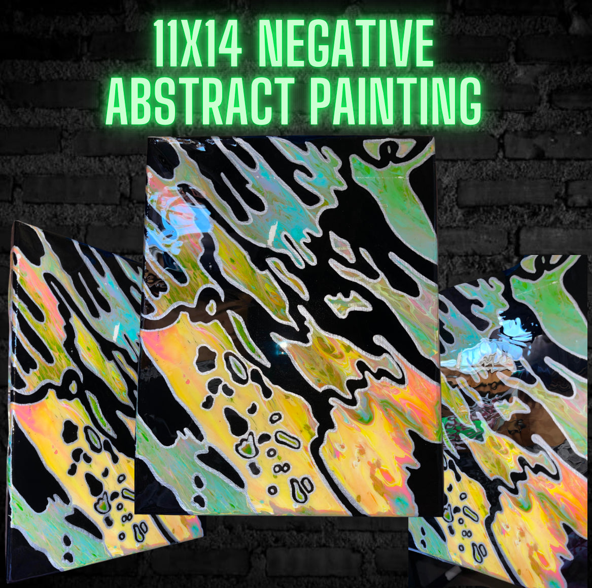 11x14 Negative Abstract PAINTING