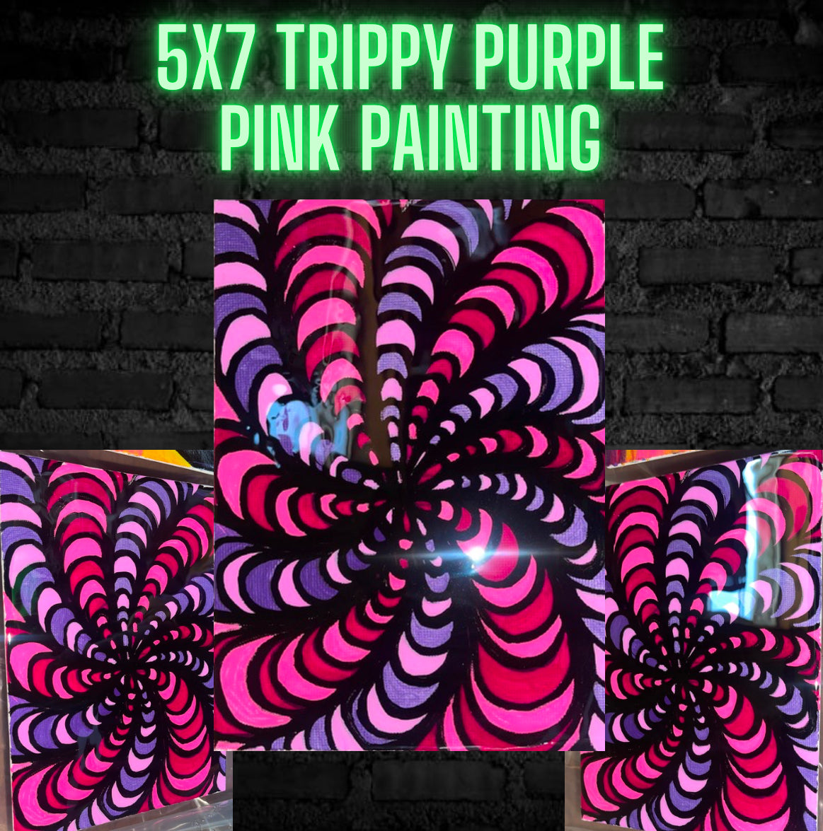 5x7 Trippy Purple/Pink PAINTING