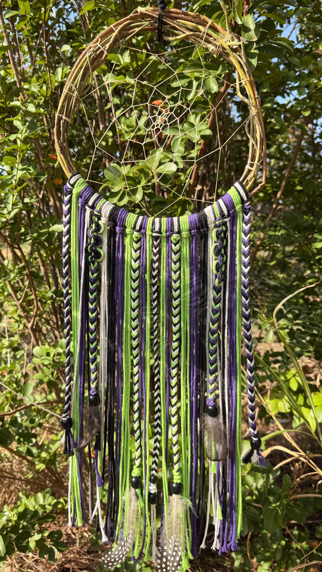11x30 Spooky Colors Beaded Macrame Dream Catcher READY TO SHIP