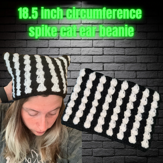 Spike Cat Ear Beanie 18.5 Circumference READY TO SHIP