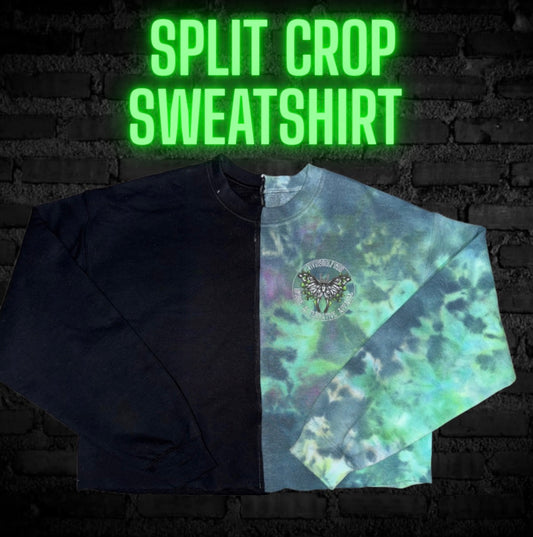 Large Split Crop Sweatshirt READY TO SHIP