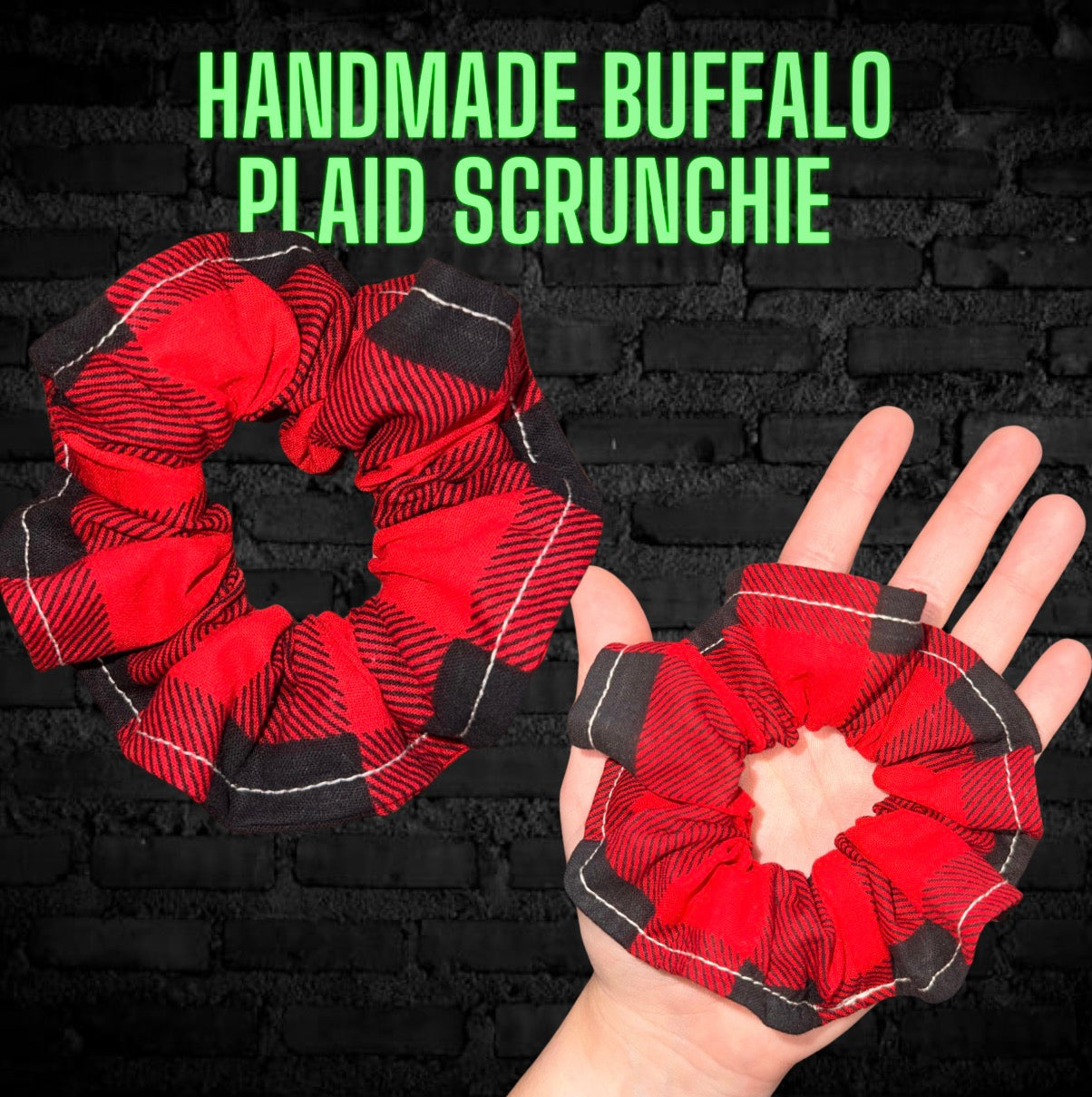 Handmade Buffalo Plaid Scrunchie READY TO SHIP