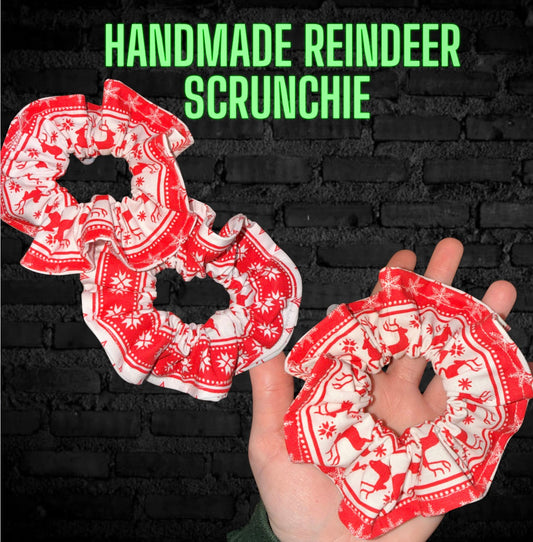 Handmade Reindeer Scrunchie READY TO SHIP