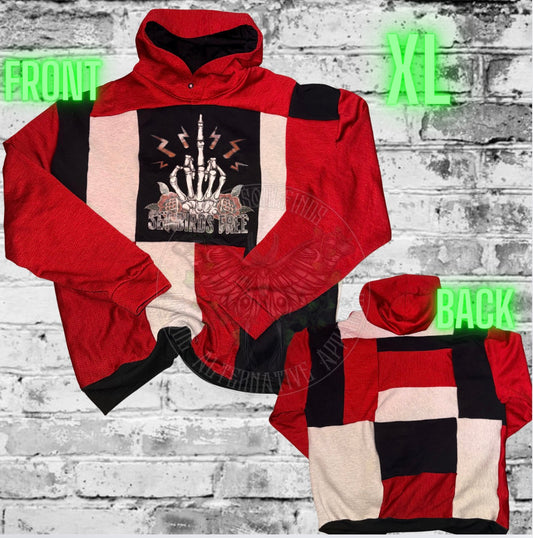 XL Set Birds Free patchwork Hoodie READY TO SHIP