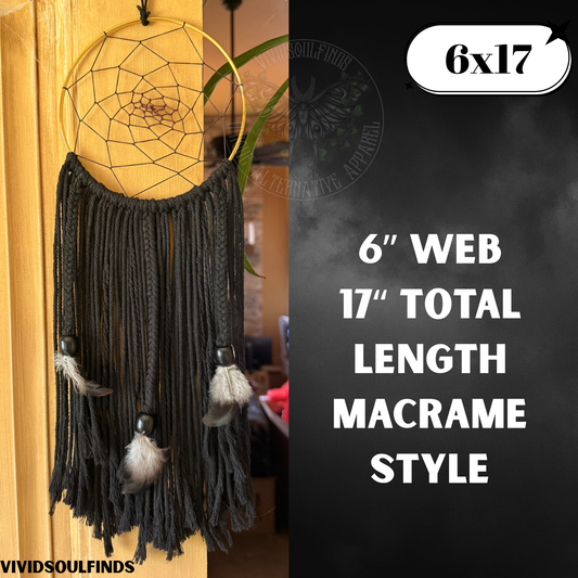 6x17 Black Dream Catcher READY TO SHIP