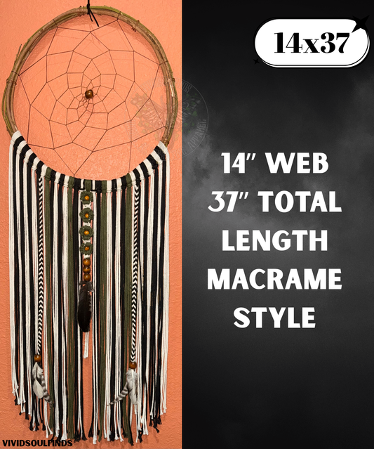 14x37 Flower Macrame Dream Catcher READY TO SHIP