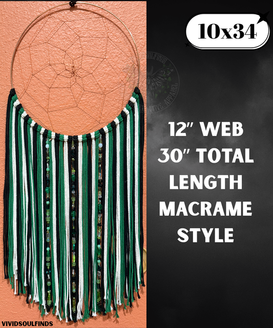 12x30 VSF Colors Beaded Macrame Dream Catcher READY TO SHIP
