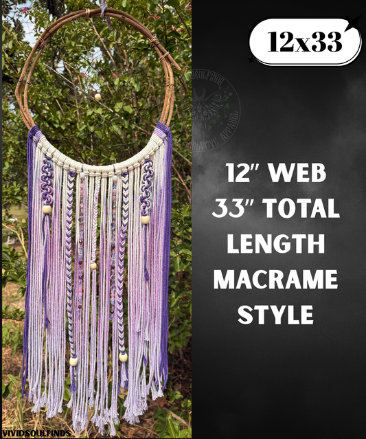 12x33 Ombre purple Macrame Dream Catcher READY TO SHIP