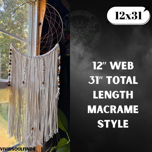 12x31 White Dream Catcher READY TO SHIP