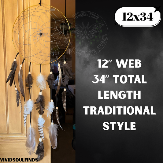 12x34 Traditional Dream Catcher READY TO SHIP