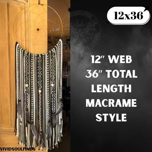 12x36 Large Macrame Dream Catcher READY TO SHIP