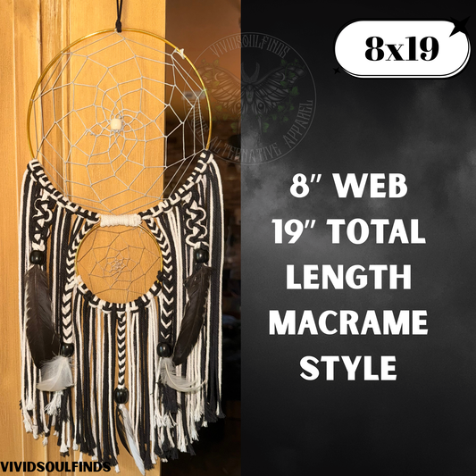 8x19 Double web Macrame Dream Catcher READY TO SHIP