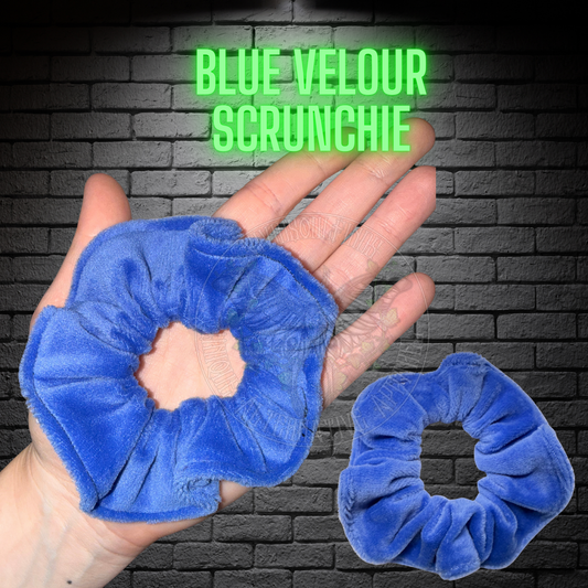 Blue Velour Scrunchie READY TO SHIP