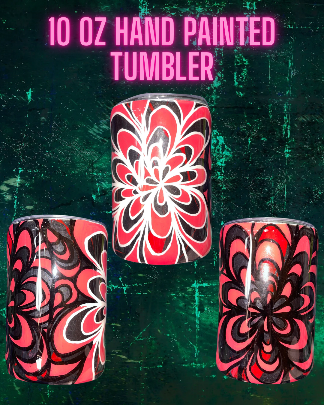 Abstract hand painted 10OZ Tumbler READY TO SHIP