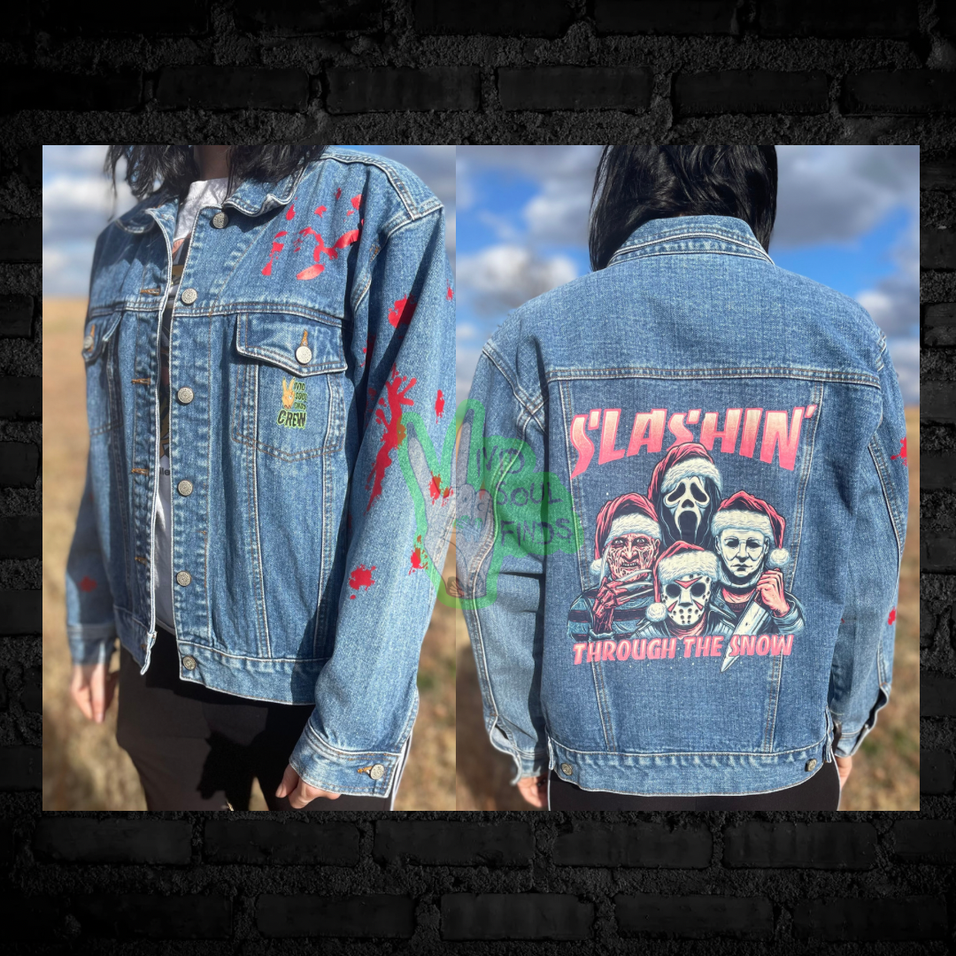 Slashin’ Through The Snow Denim Jacket READY TO SHIP