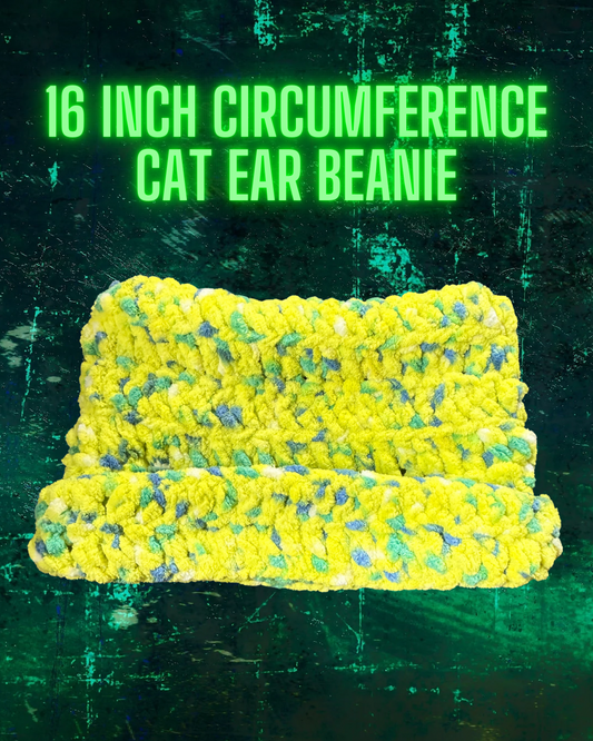 NEON Cat Ear Beanie 16in Circumference READY TO SHIP